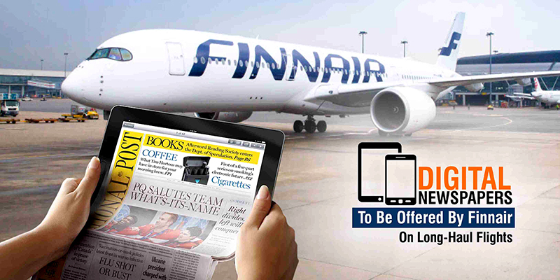 Digital Newspapers To Be Offered By Finnair On Long-Haul Flights